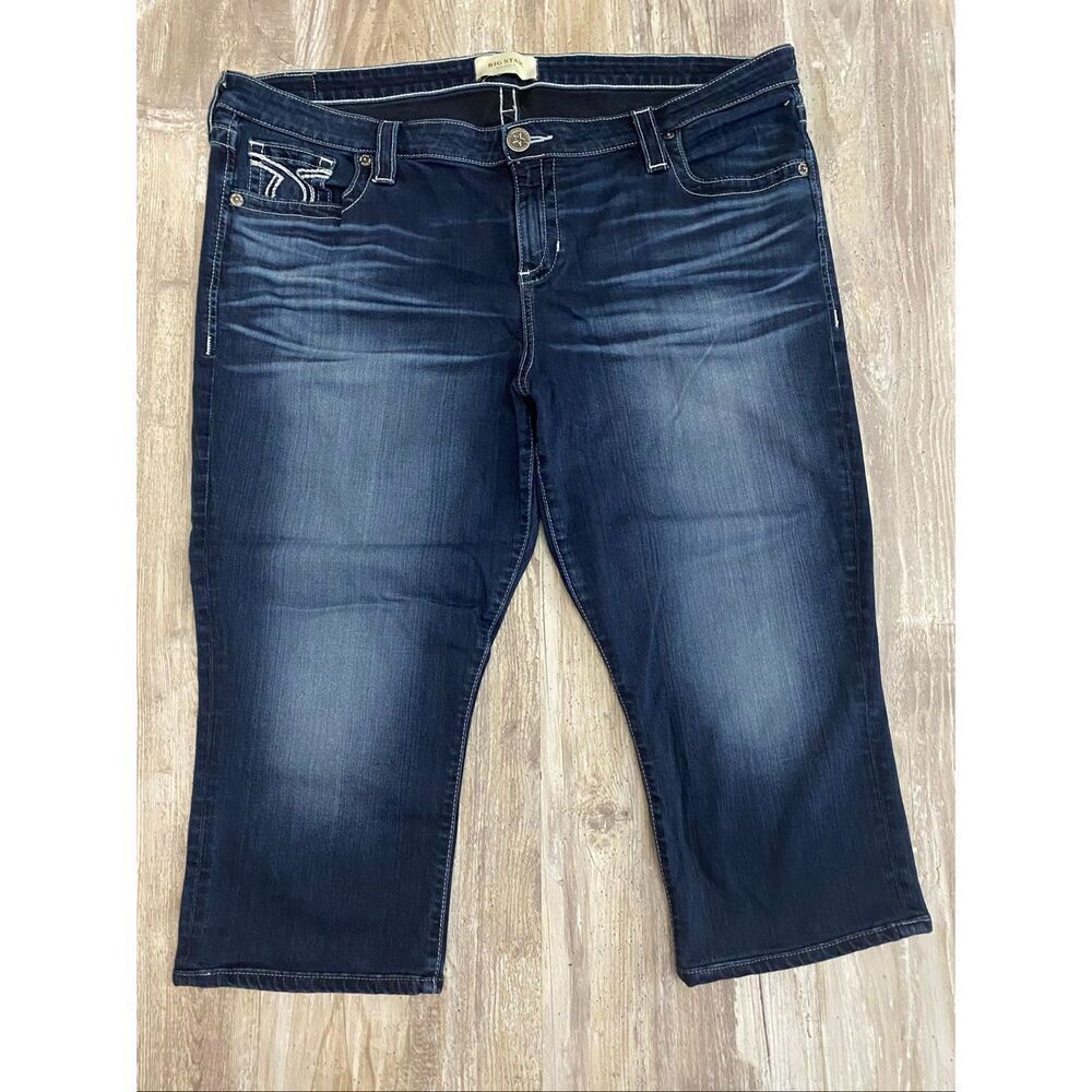 Big Star Capri Jeans High Rise Dark Wash Women’s Sz 38